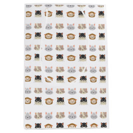 Sacola Para Presentes Média Padrão com Cabeças de Gato Cortas com Saco Médio d