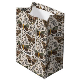 Sacola Para Presentes Média Padrão de Abstrato de flores silvestres da Boêmia