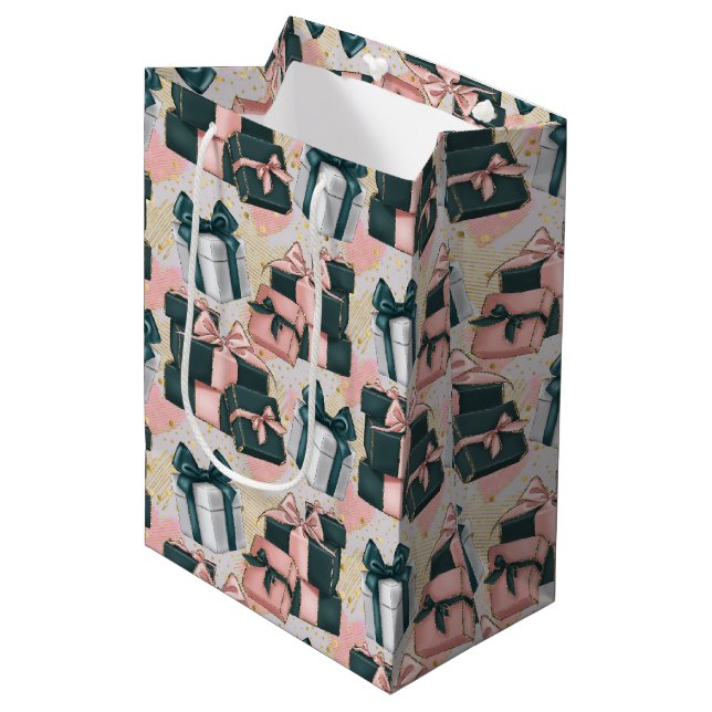 Sacola Para Presentes Média Padrão de Aniversário  (Frente inclinada)