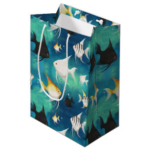 Sacola Para Presentes Média Padrão de Aquário de Angelfish
