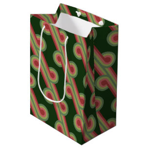 Sacola Para Presentes Média Padrão de arte Chic Retro Funky Abstrato Waves