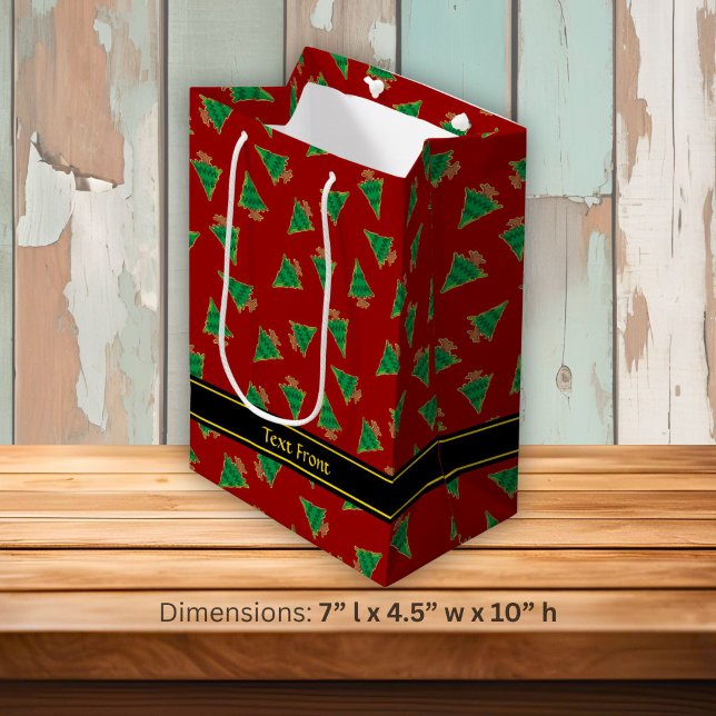 Sacola Para Presentes Média Padrão de Árvore de Natal (Criador carregado)