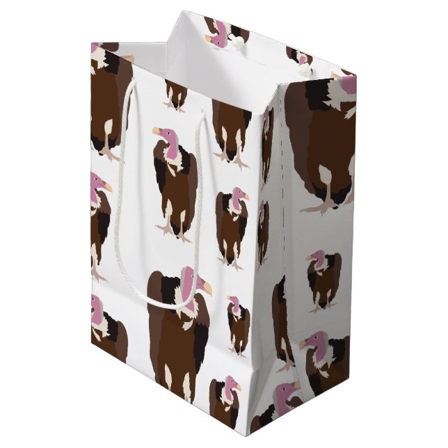 Sacola Para Presentes Média Padrão de Aves Abutre (Frente inclinada)