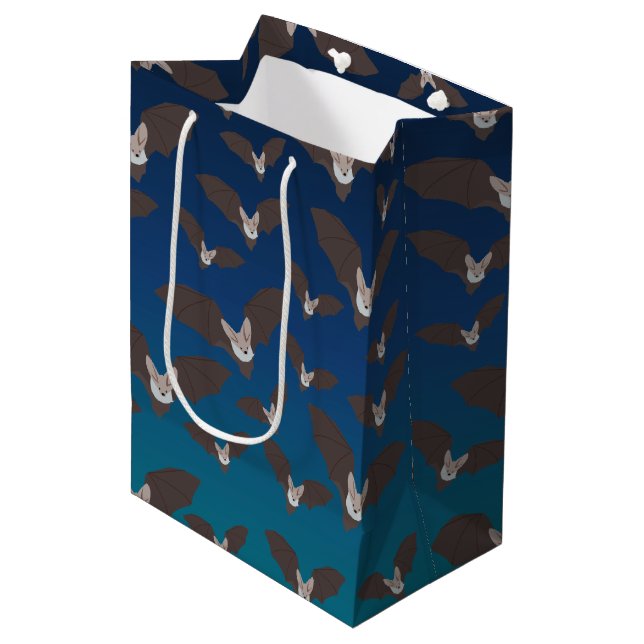 Sacola Para Presentes Média Padrão de Bat de Spooky Bonito (Frente inclinada)