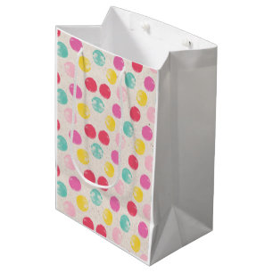 Sacola Para Presentes Média Padrão de Bolinhas Colorido Fofo