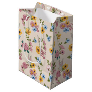 Sacola Para Presentes Média Padrão de Bordado Floral do BUGS BUNNY™