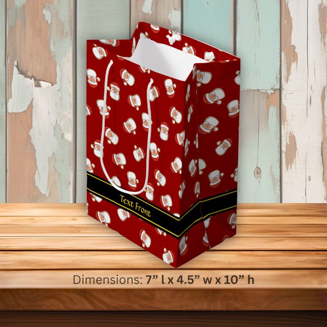 Sacola Para Presentes Média Padrão de Cabeça de Papai Noel (Criador carregado)