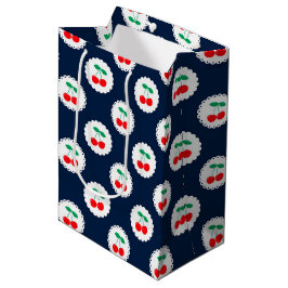 Sacola Para Presentes Média Padrão de Cereja - Presente e Decor de Fruta Retro