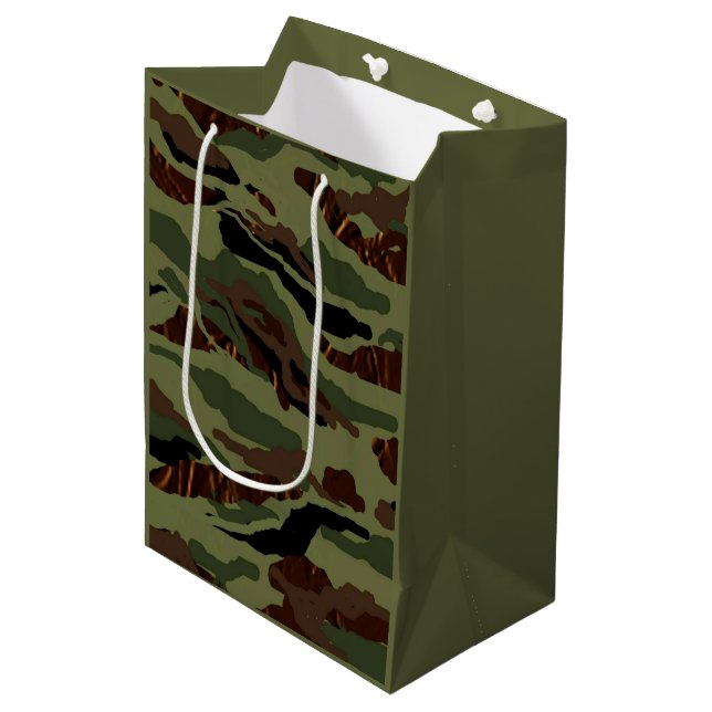 Sacola Para Presentes Média Padrão de Cheio de Camouflage (Frente inclinada)