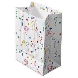 Sacola Para Presentes Média Padrão de Confetes de Festa Coloridos