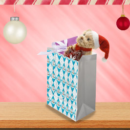 Sacola Para Presentes Média Padrão de Diamante de Feriado de Inverno Samoyed