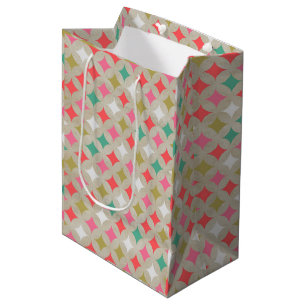 Sacola Para Presentes Média Padrão de Diamante Verde Cor-de-Rosa Cor-de-Rosa F