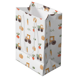 Sacola Para Presentes Média Padrão de Diversão de Aquarela do Jardim fazenda