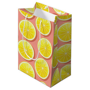 Sacola Para Presentes Média Padrão de fatias de limão de verão