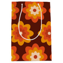 Padrão de flor laranja boho hippie retrô groovy do