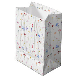 Sacola Para Presentes Média Padrão de Flor Silvestre de Jardim Colorido Minima