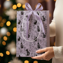 Padrão de Gato Preto Místico e Borboleta | Witchy