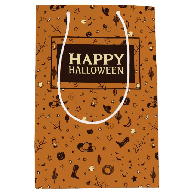 Sacola Para Presentes Média padrão de halloween feliz (Frente)