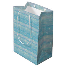 Sacola Para Presentes Média Padrão de Inverno em Aquarela