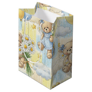 Sacola Para Presentes Média Padrão de Jardim de Margaridas do Ursinho (2)