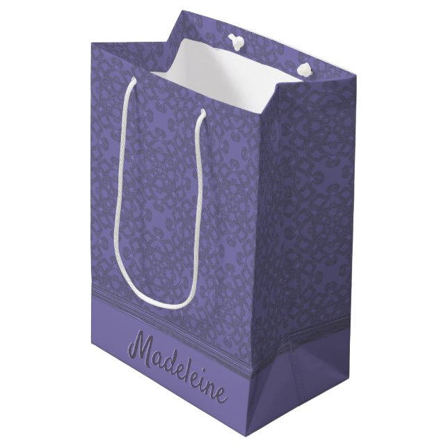Sacola Para Presentes Média Padrão de lavanda personalizado (Frente inclinada)