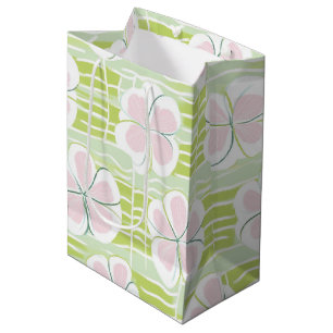 Sacola Para Presentes Média Padrão de Linha Floral Abstrata Moderna (9)