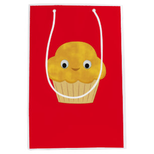 Sacola Para Presentes Média Padrão De Muffin De Milho De Cartoon Corno Em Verm