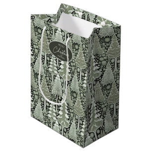 Sacola Para Presentes Média Padrão de Natal da Terra Verde nº 6 ID1009