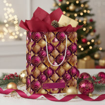 Padrão de Natal em Dourado Magenta #12 ID1009