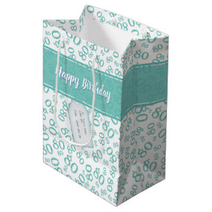 Sacola Para Presentes Média Padrão de número aleatório branco/80 de felicidade