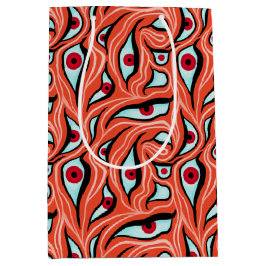 Sacola Para Presentes Média Padrão De Onda De mau Olhos Vermelhos Sobre Horror