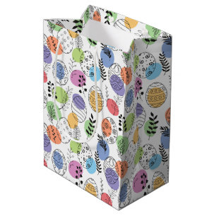 Sacola Para Presentes Média Padrão de Ovos de Páscoa colorido e bonito