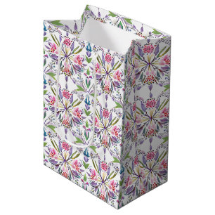 Sacola Para Presentes Média Padrão de Pastel Botânico Vintage - Floral Retroat