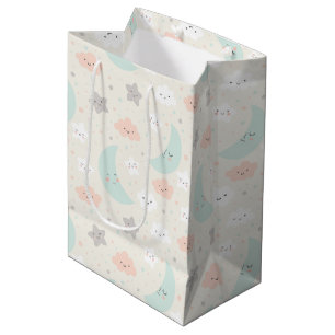 Sacola Para Presentes Média Padrão de Pastel Céu Sorridente