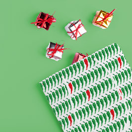 Sacola Para Presentes Média Padrão de Pepper Vermelho e Verde do Chile