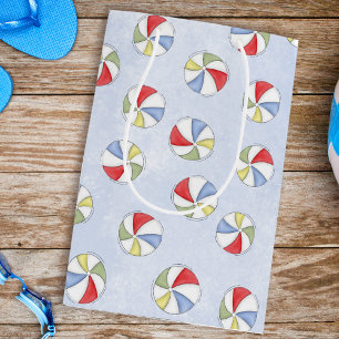 Sacola Para Presentes Média Padrão de Piscina de Aquarela de Verão