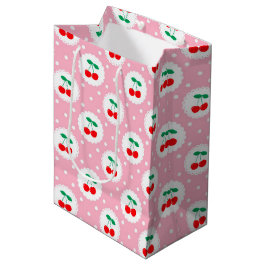 Sacola Para Presentes Média Padrão de Pontos de Cereja – Presente e Decoração 