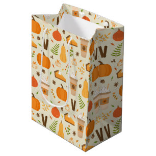 Sacola Para Presentes Média Padrão de queda de laranja divertido