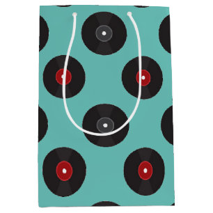 Sacola Para Presentes Média Padrão de Registros Retro Jukebox
