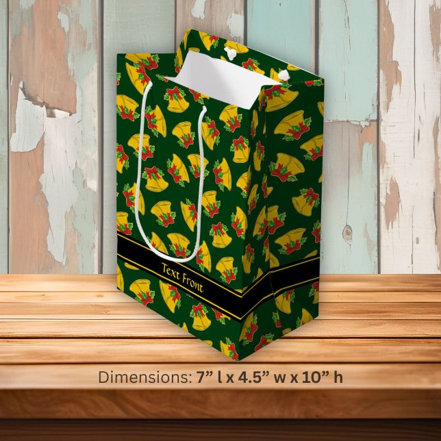 Sacola Para Presentes Média Padrão de Sininhos de Natal (Criador carregado)