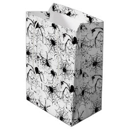 Sacola Para Presentes Média Padrão de Teia de Aranha de Halloween