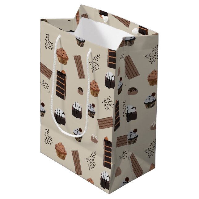 Sacola Para Presentes Média Padrão de Tema de Chocolate (Frente inclinada)