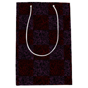 Sacola Para Presentes Média Padrão de terreno vermelho 01x4B preto BG