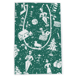 Sacola Para Presentes Média Padrão de Toys e Símbolos de natais vintages