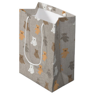 Sacola Para Presentes Média Padrão de Urso Bonito