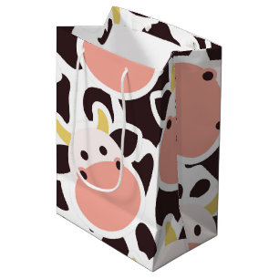 Sacola Para Presentes Média Padrão de Vaca Fofa