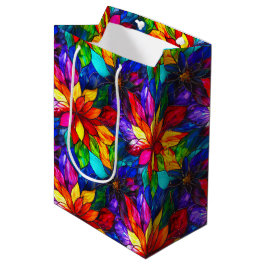 Sacola Para Presentes Média Padrão de Vidro Colorido Arco-íris Elegante