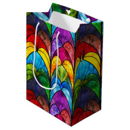 Sacola Para Presentes Média Padrão de Vidro Colorido Arco-íris Elegante