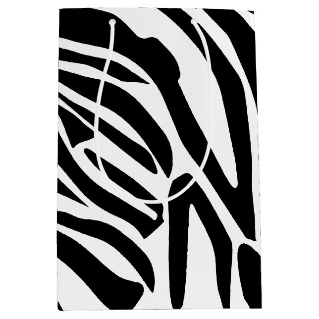 Sacola Para Presentes Média Padrão de zebra (Frente)