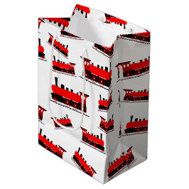 Sacola Para Presentes Média Padrão do comboio a vapor vermelho
